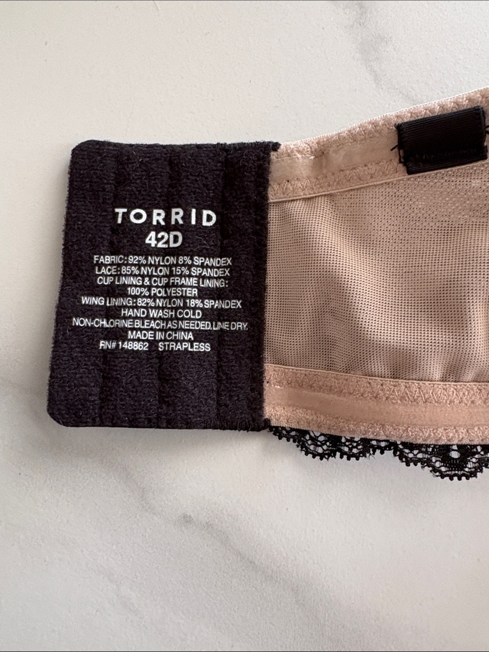 torrid Black Strapless Lace-Trim Push-Up Bra - Picture 6 of 7